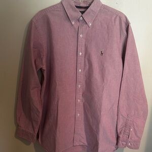 Ralph Lauren Classic Fit men's light pink polo dress shirt Size L